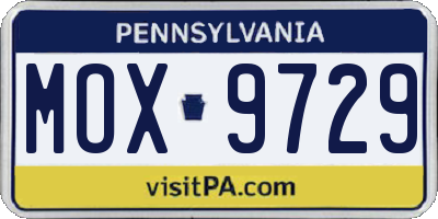 PA license plate MOX9729