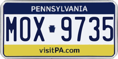 PA license plate MOX9735