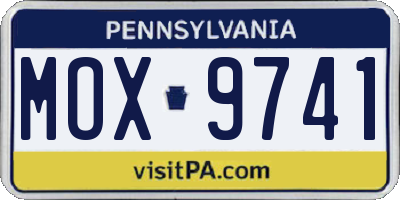 PA license plate MOX9741