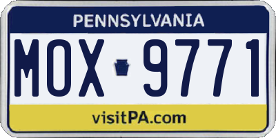 PA license plate MOX9771