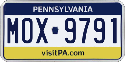 PA license plate MOX9791