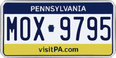 PA license plate MOX9795