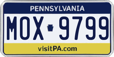 PA license plate MOX9799