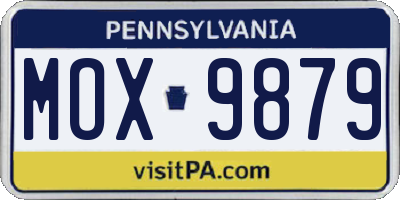 PA license plate MOX9879