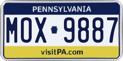 PA license plate MOX9887