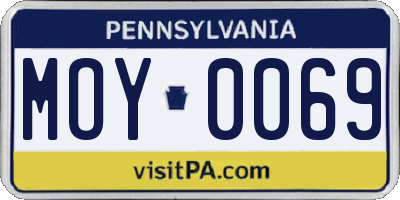 PA license plate MOY0069