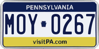 PA license plate MOY0267