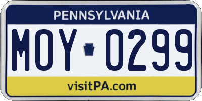 PA license plate MOY0299
