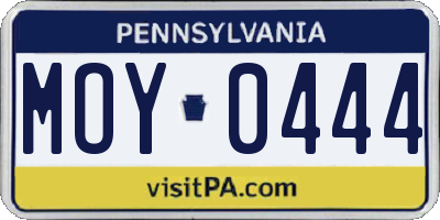 PA license plate MOY0444