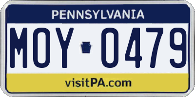 PA license plate MOY0479