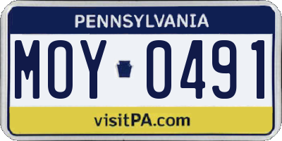 PA license plate MOY0491