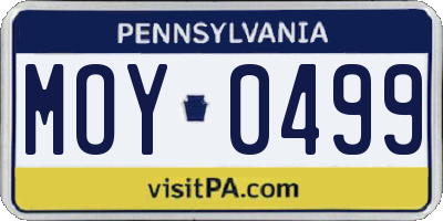 PA license plate MOY0499