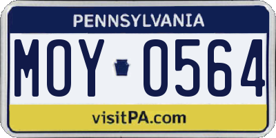PA license plate MOY0564