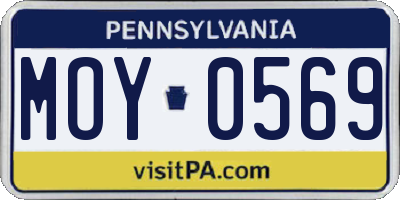 PA license plate MOY0569