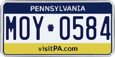 PA license plate MOY0584