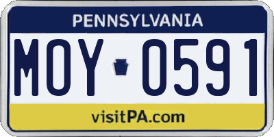 PA license plate MOY0591