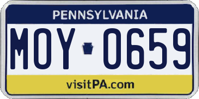 PA license plate MOY0659