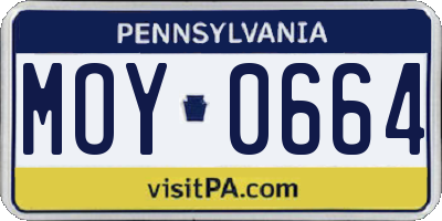 PA license plate MOY0664