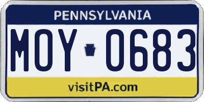 PA license plate MOY0683
