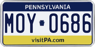 PA license plate MOY0686