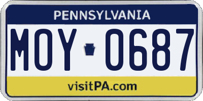 PA license plate MOY0687