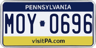 PA license plate MOY0696
