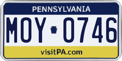 PA license plate MOY0746