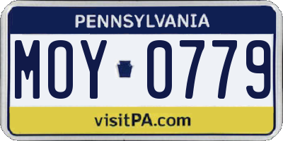 PA license plate MOY0779