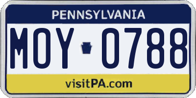 PA license plate MOY0788