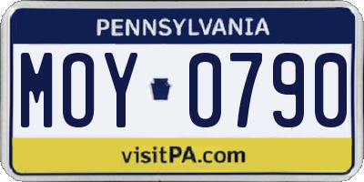 PA license plate MOY0790