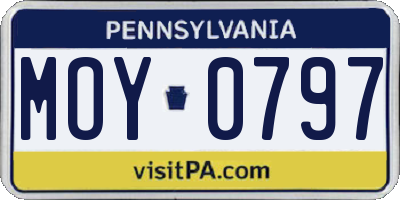 PA license plate MOY0797