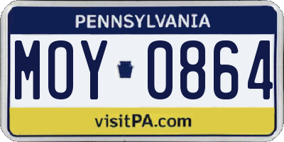 PA license plate MOY0864