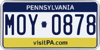 PA license plate MOY0878