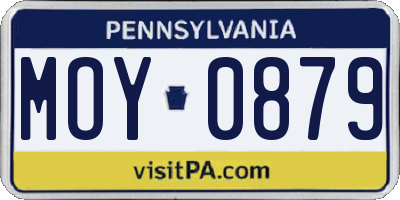 PA license plate MOY0879