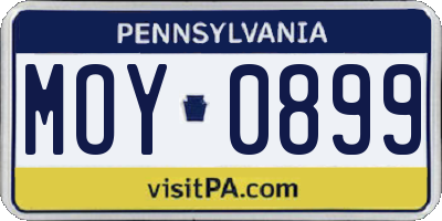 PA license plate MOY0899