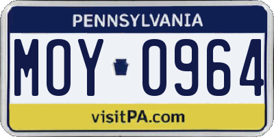 PA license plate MOY0964