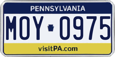 PA license plate MOY0975