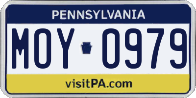 PA license plate MOY0979