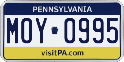 PA license plate MOY0995