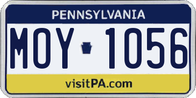 PA license plate MOY1056