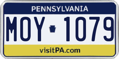 PA license plate MOY1079