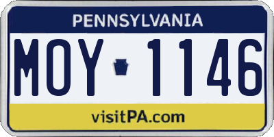 PA license plate MOY1146
