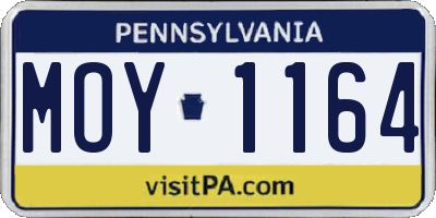 PA license plate MOY1164
