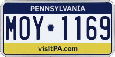 PA license plate MOY1169