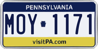 PA license plate MOY1171