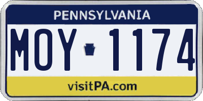 PA license plate MOY1174