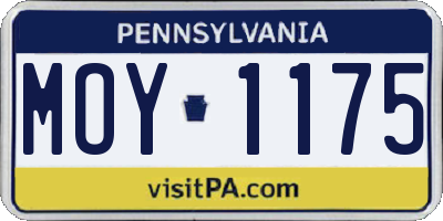 PA license plate MOY1175