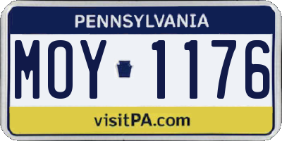PA license plate MOY1176