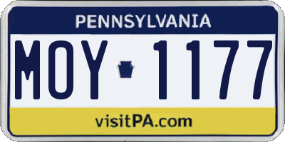 PA license plate MOY1177