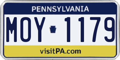 PA license plate MOY1179